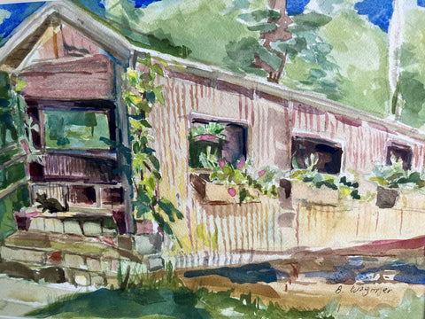 Wagoner, Betty - "Pedestrian Bridge with Cat"