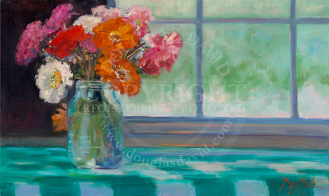 “Lilacs, Peonies, and Hydrangeas in Oil” with Douglas David