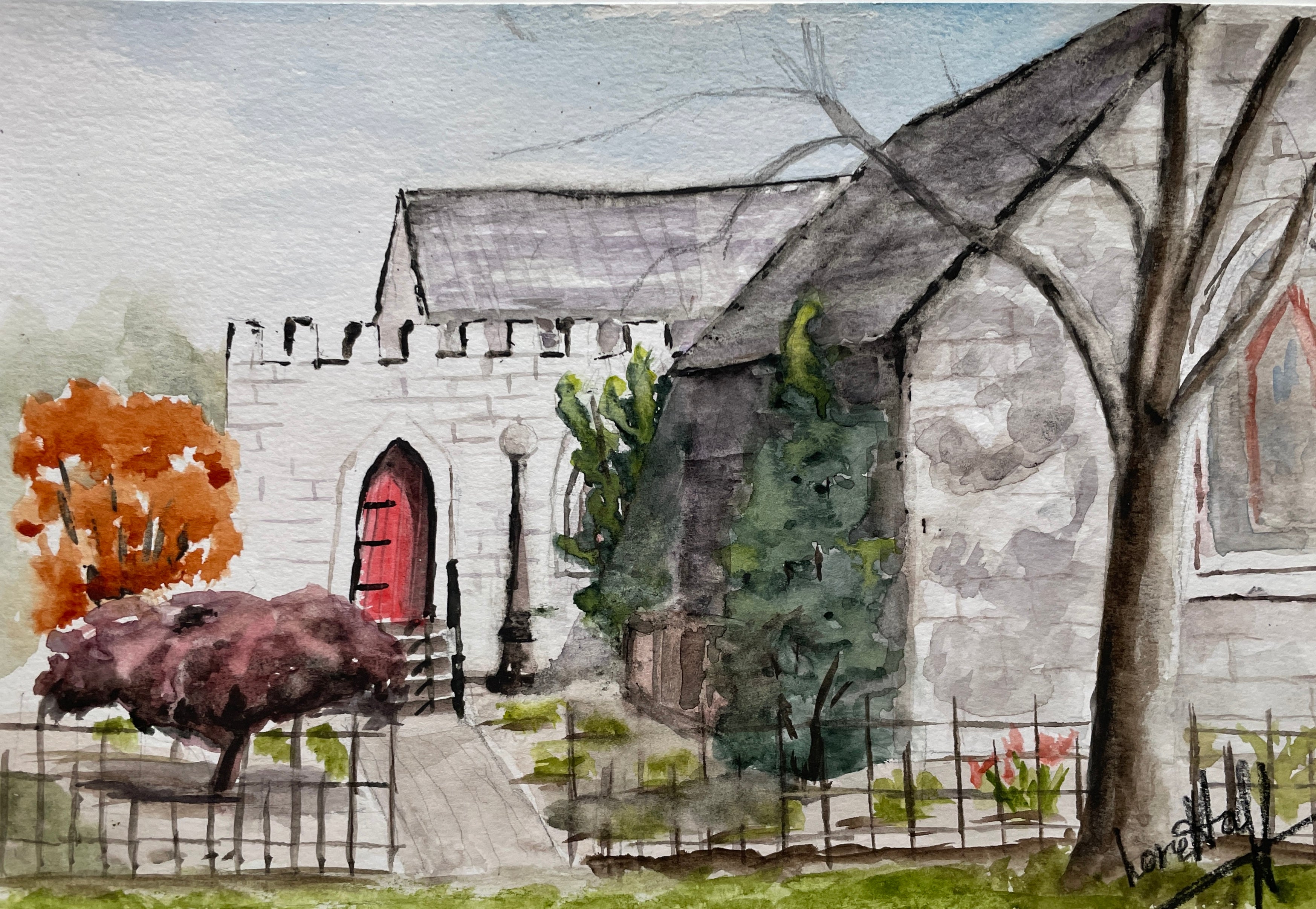 Loretta Hostettler - "St Stephen's Courtyard" Study