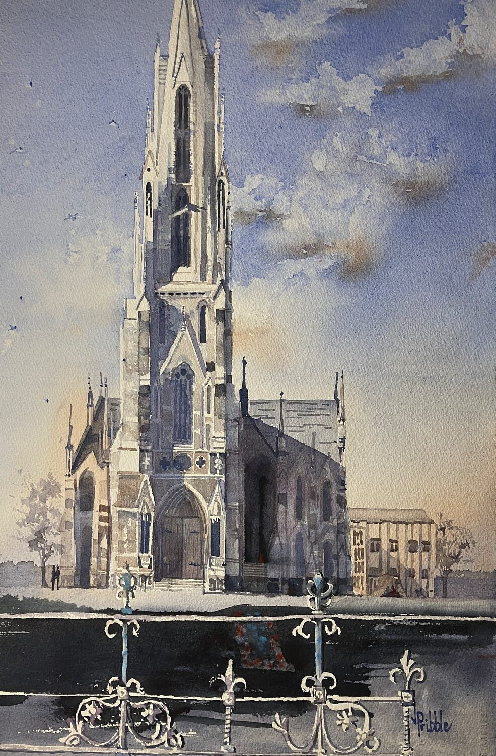 Pribble, Janet - "First Church Dunedin with Fence"
