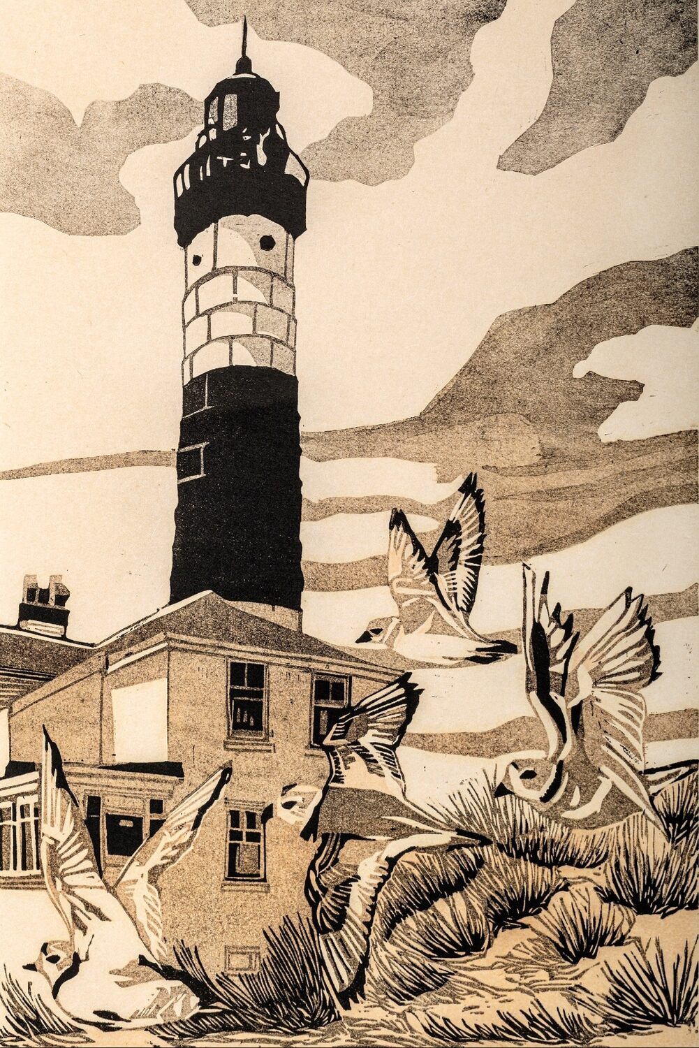 Rees, Matt - "Piping Plovers at Sable Point Lighthouse"