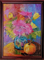 Volz, Linda "Mums, Roses, and Pumpkins"