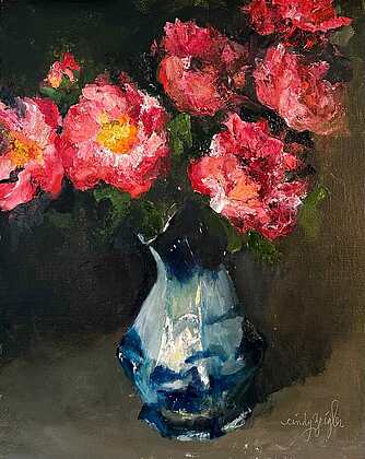 Zeigler, Cindy - "Peonies in Flow Blue"
